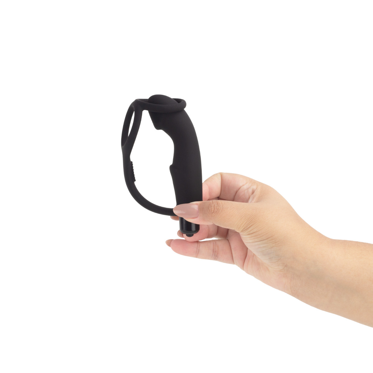 Estimulador de Próstata em Silicone com Anel Duplo e 10 Modos de Vibração à Pilha - SI | 9,5 x 2,7 cm - 7