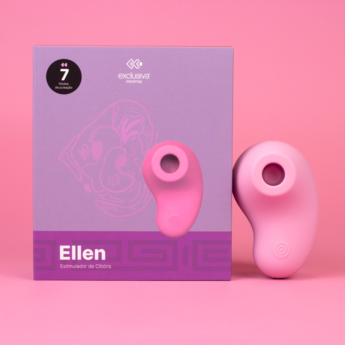 Mini Estimulador Sugador Clitoriano em Silicone com 10 Modos de Pulsação, Recarregável e Resistente à Água - Exclusiva Ellen | Disponível em 5 Cores - 5