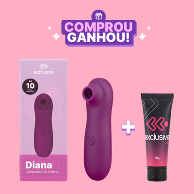 Estimulador Sugador de Clitóris em ABS com 10 Modos de Pulsação e Recarregável - Exclusiva Diana | 12,3 x 3,8 cm