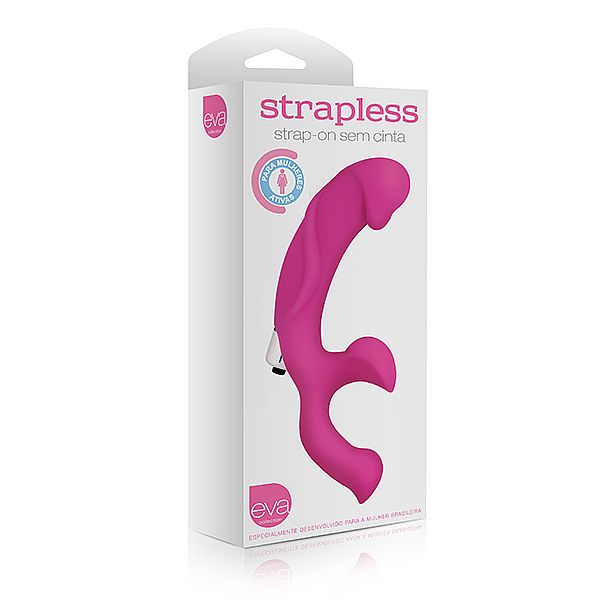 Eva Collection - Vibrador Strapless - Strap-on sem Cinta Feito em Silicone | Cor: Rosa - 3