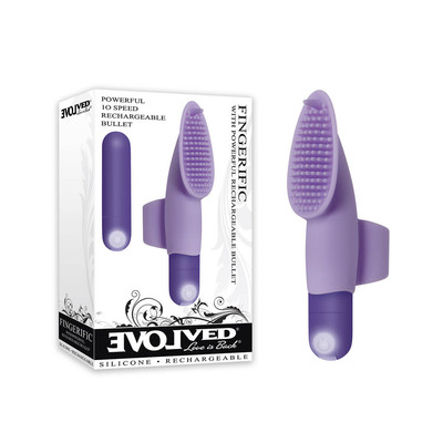 Foto 1 do produto Dedeira Estimuladora de Clitóris com Cerdas Estimuladoras, 10 Modos de Vibração e Carregamento via Cabo USB - Evolved Fingerific