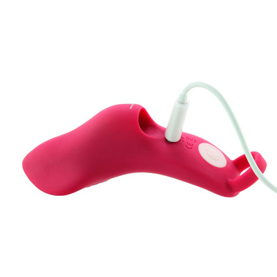 Foto 8 do produto Dedeira Estimuladora de Clitóris em Silicone com 9 Modos de Vibração e Recarregável via Cabo USB - Evolved Frisky Finger | 10,8 x 5 cm