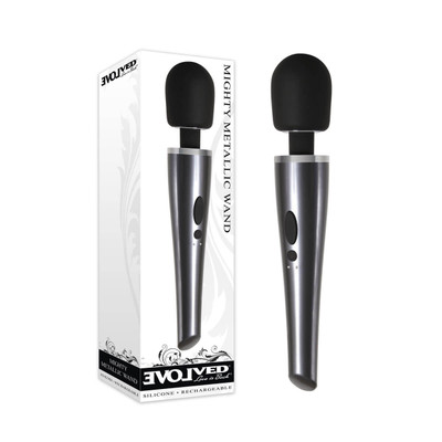 Foto 1 do produto Massageador Recarregável com Cabeça Flexível e 10 Modos de Vibração Potentes - Evolved Mighty Metallic Wand