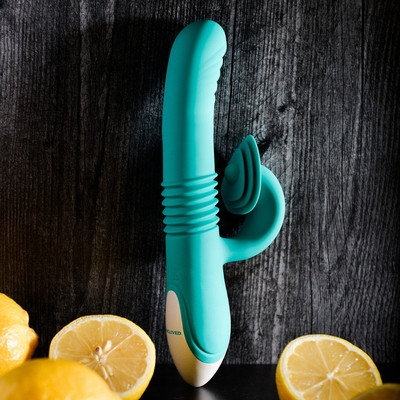Foto 2 do produto Vibrador de Ponto G e Estimulador de Clitóris Recarregável com Movimento "Vai e Vem", 8 Modos de Vibração e 3 Rotações - Evolved The Show Stopper | 15 x 3,3 cm