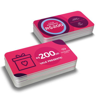 Exclusiva Sex Shop - Vale Presente Virtual no Valor de 200,00 Reais