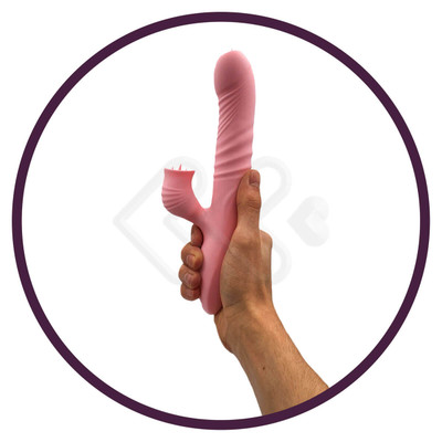 Foto 8 do produto Vibrador de Ponto G com Estimulador de Clitóris, 3 Modos de Rotação, Aquecimento e 36 Modos de Vibração - Fanny - 14,3 x 3,4 cm