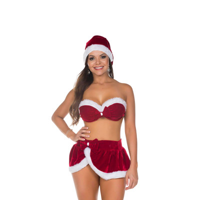 Foto 1 do produto Fantasia Mamãe Noel de Saia em Veludo - Pimenta Sexy | Tamanho Único