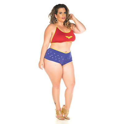 Fantasia Pimenta Sexy - Mini Mulher Maravilha Plus Size