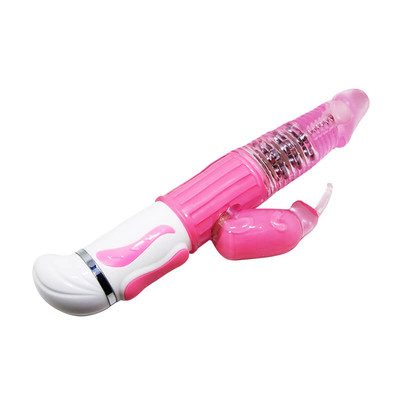Foto 2 do produto Fascination - Vibrador com Estimulador Clitoriano, Textura Anelar, 12 Modos de Vibração e 4 Modos de Rotação - 27,5 x 3,7 cm