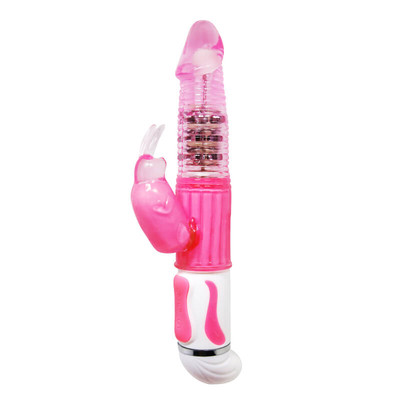 Foto 4 do produto Fascination - Vibrador com Estimulador Clitoriano, Textura Anelar, 12 Modos de Vibração e 4 Modos de Rotação - 27,5 x 3,7 cm