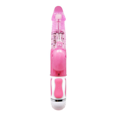 Foto 5 do produto Fascination - Vibrador com Estimulador Clitoriano, Textura Anelar, 12 Modos de Vibração e 4 Modos de Rotação - 27,5 x 3,7 cm