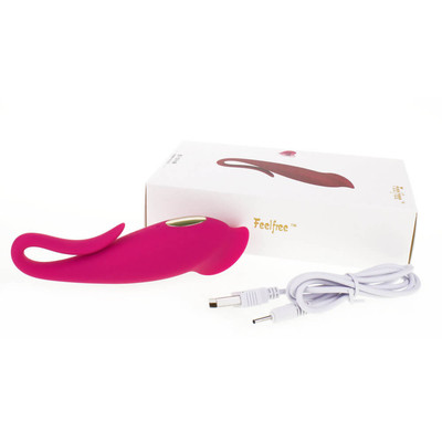 Foto 2 do produto Estimulador de Clítoris em Silicone com 10 Modos de Vibração, Recarregável - Feel Free | 12,6 x 3,1 cm