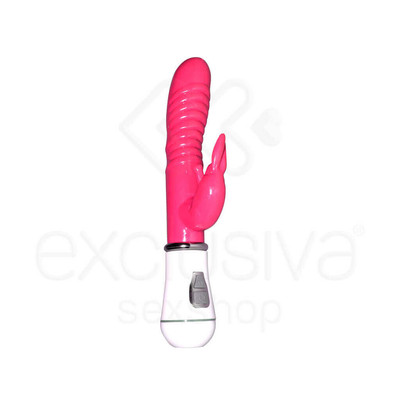 Foto 2 do produto Female Masturbation - Vibrador com Estimulador de Clitóris e 10 Modos de Vibração - 22 x 3,5 cm | Cor: Rosa
