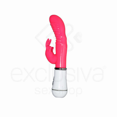 Foto 3 do produto Female Masturbation - Vibrador com Estimulador de Clitóris e 10 Modos de Vibração - 22 x 3,5 cm | Cor: Rosa