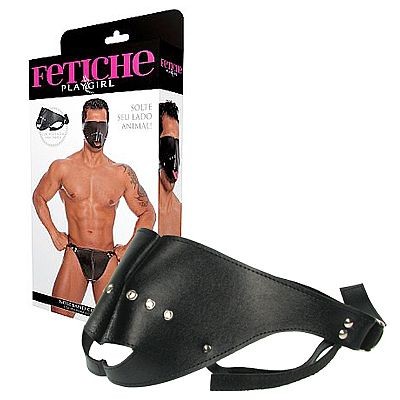 Fetiche Playgirl - Focinheira com Tapa Olho e Regulagem para Cabeça
