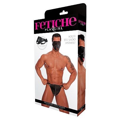 Foto 3 do produto Fetiche Playgirl - Focinheira com Tapa Olho e Regulagem para Cabeça