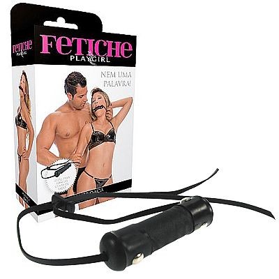 Fetiche Playgirl - Mordaça em Couro Sintético com Tiras Ajustáveis