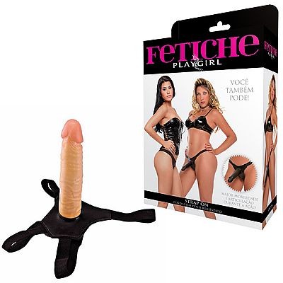 Fetiche Playgirl Strap On - Cinta com Pênis Realístico - 18,5 x 4,5 cm
