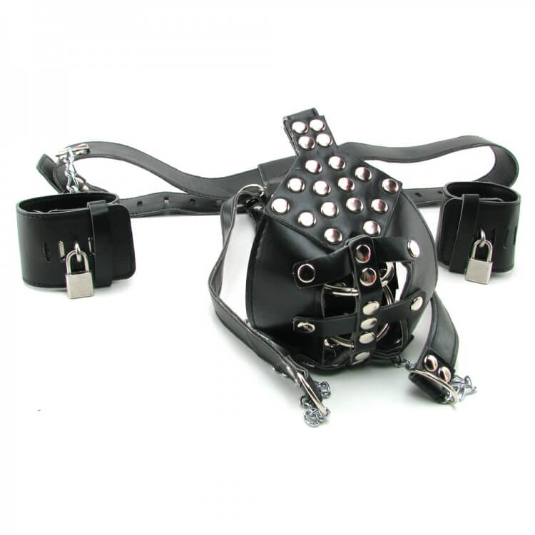 Fetish Fantasy Extreme Cock Cage Chastity Belt - Cinto de Castidade Masculino em Couro Sintético com Regulagem, Algema e Cadeado - 2