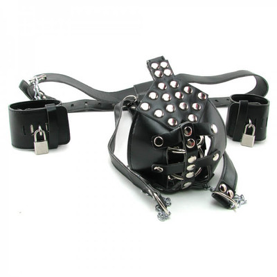 Foto 2 do produto Fetish Fantasy Extreme Cock Cage Chastity Belt - Cinto de Castidade Masculino em Couro Sintético com Regulagem, Algema e Cadeado