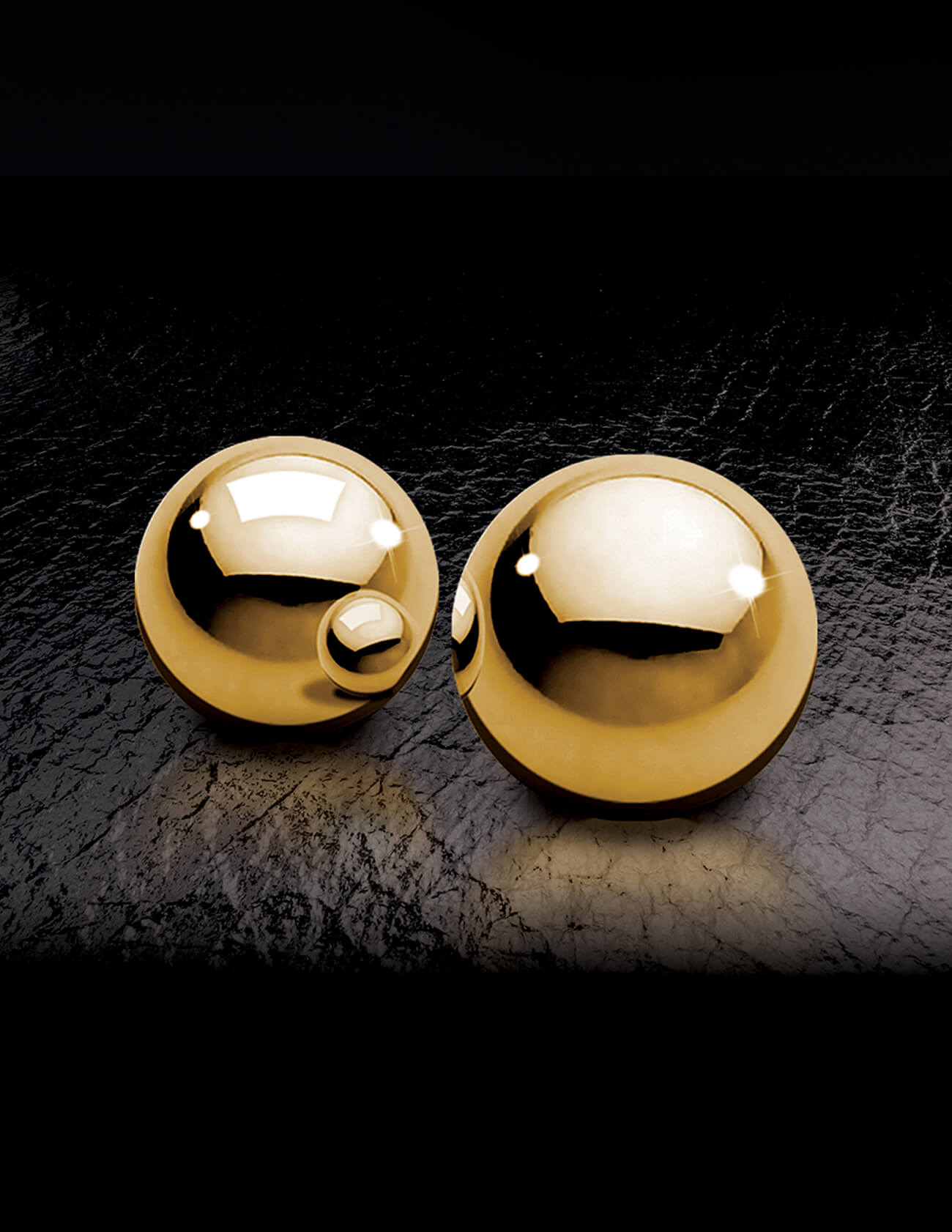 Bolas em Aço Inoxidável para Exercícios de Pompoarismo Na Cor Dourada - Fetish Fantasy Series Ben-Wa Balls Gold - 3