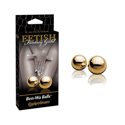 Bolas em Aço Inoxidável para Exercícios de Pompoarismo Na Cor Dourada - Fetish Fantasy Series Ben-Wa Balls Gold