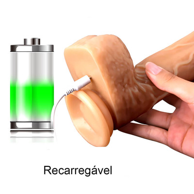 Foto 5 do produto Fighting Dildo - Prótese Realística Recarregável com 7 Modos de Vibração, Movimento Vai e Vem, Rotação, Aquecimento e Controle Wireless - 16 x 4,1 cm
