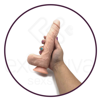 Foto 7 do produto Fighting Dildo - Prótese Realística Recarregável com 7 Modos de Vibração, Movimento Vai e Vem, Rotação, Aquecimento e Controle Wireless - 16 x 4,1 cm