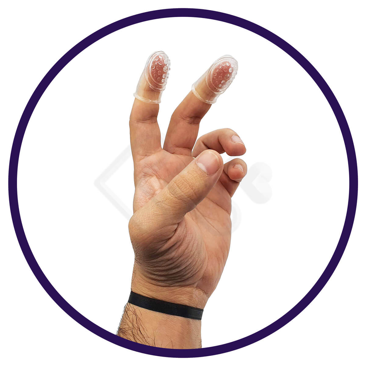 Par de Capas para Dedos Transparentes em TPE com Texturas Massageadoras - Finger Sleeve | 3,5 x 1,8 cm - 3