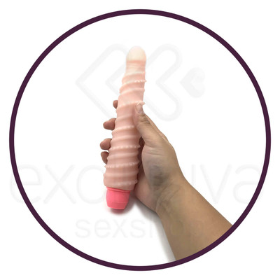 Foto 4 do produto Flexi Vibe Sensual Spine - Vibrador Ponto G Espiral Vertebrado em Cyberskin e Multivelocidade - 17 x 4 cm