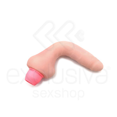 Foto 2 do produto Flexi Vibe Sensual Spine - Vibrador Ponto G Vertebrado em Cyberskin com Glande e Multivelocidade - 12,9 x 2,8 cm