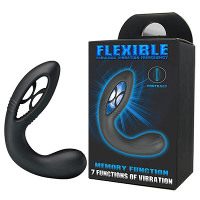 Flexible - Massageador de Próstata Flexível Recarregável com Estimulador de Períneo e 7 Modos de Vibração - 8,5 x 3 cm
