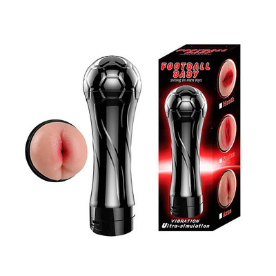 Masturbador Lanterna com Formato de Ânus em Cyberskin e Vibração Multivelocidade - Football Baby