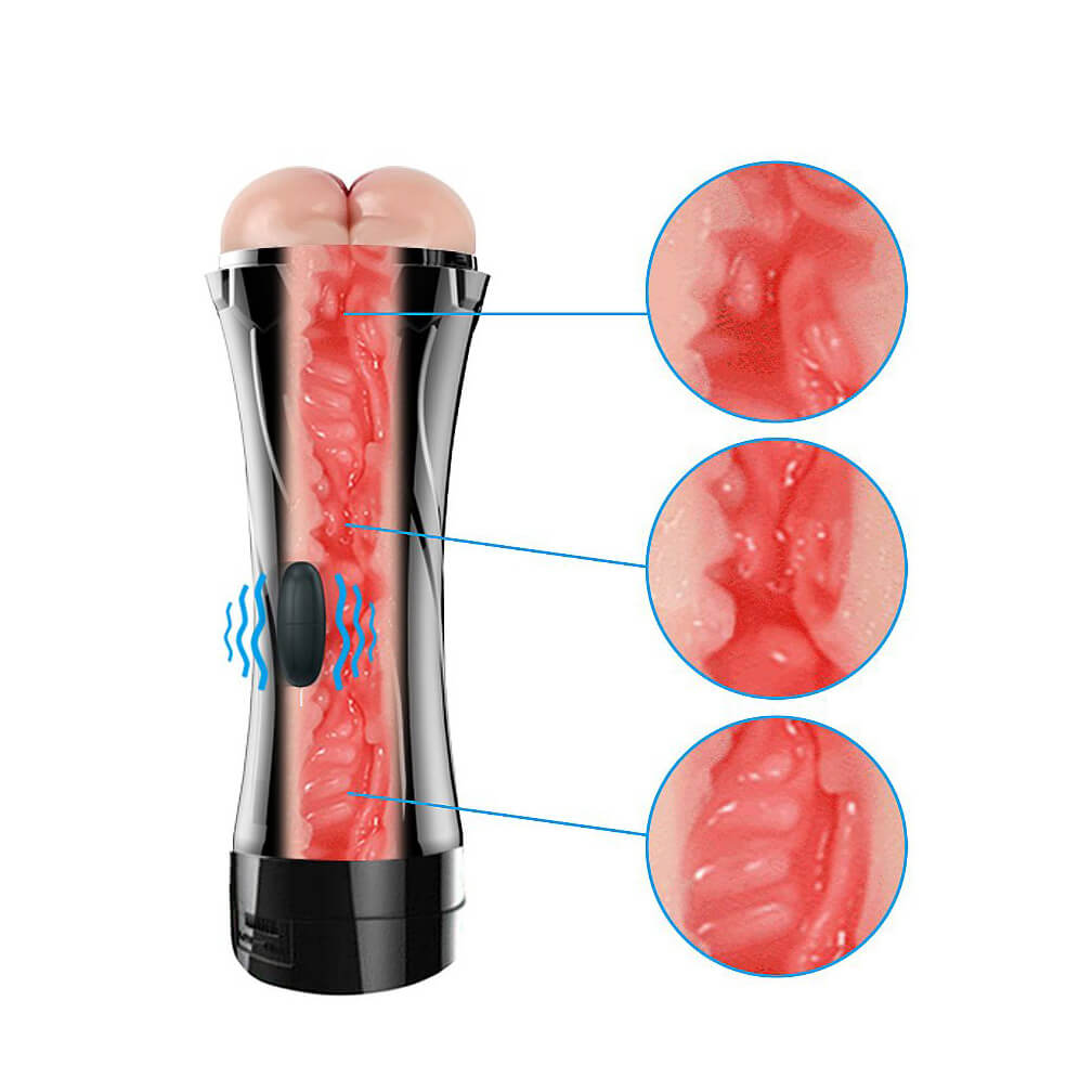 Masturbador Lanterna com Formato de Ânus em Cyberskin e Vibração Multivelocidade - Football Baby - 2