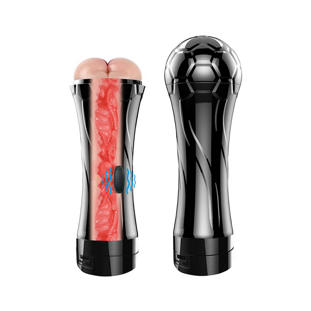 Masturbador Lanterna com Formato de Ânus em Cyberskin e Vibração Multivelocidade - Football Baby - 3