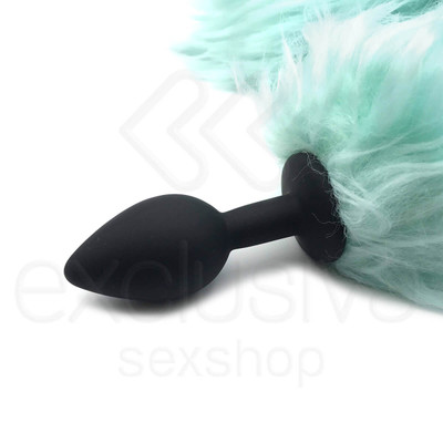 Foto 4 do produto Plug Anal de Luxo em Silicone com Rabo Vertebrado e Luz - Fox Tail & Cat Ear - 42 cm