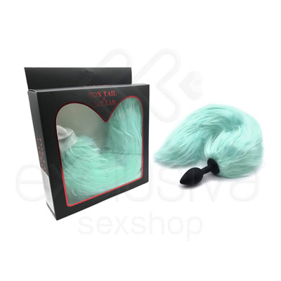 Foto 1 do produto Plug Anal de Luxo em Silicone com Rabo Vertebrado e Luz - Fox Tail & Cat Ear - 42 cm
