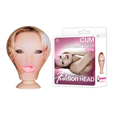 Cabeça Inflável com 1 Orifício Penetrável e Ventosa - Fuktion Head Inflatable | 12 x 5 cm