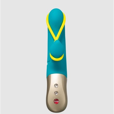 Foto 2 do produto Vibrador Ponto G Recarregável em Silicone Soft Touch com Estimulador de Clítoris e 6 Modos de Vibração, a Prova D'Água - Fun Factory Amorino - 17,5 x 3 cm | Cor: Petrol