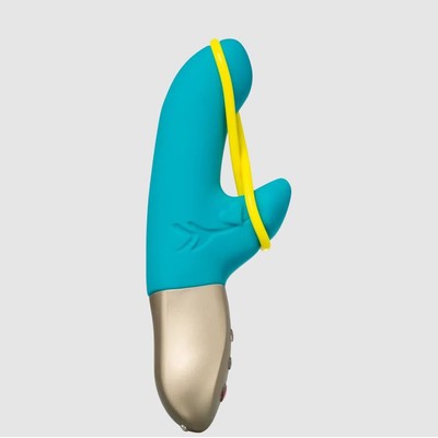Foto 1 do produto Vibrador Ponto G Recarregável em Silicone Soft Touch com Estimulador de Clítoris e 6 Modos de Vibração, a Prova D'Água - Fun Factory Amorino - 17,5 x 3 cm | Cor: Petrol