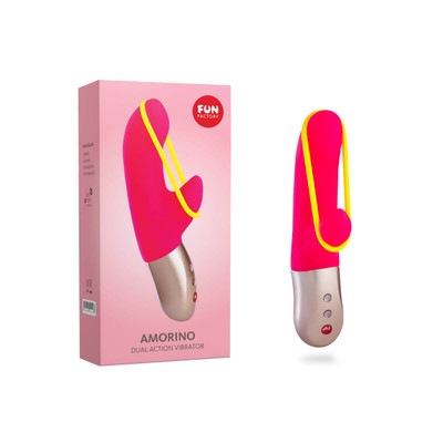 Foto 4 do produto Vibrador Ponto G Recarregável em Silicone Soft Touch com Estimulador de Clítoris e 6 Modos de Vibração, a Prova D'Água - Fun Factory Amorino | 17,5 x 3 cm | Disponível em 2 Cores