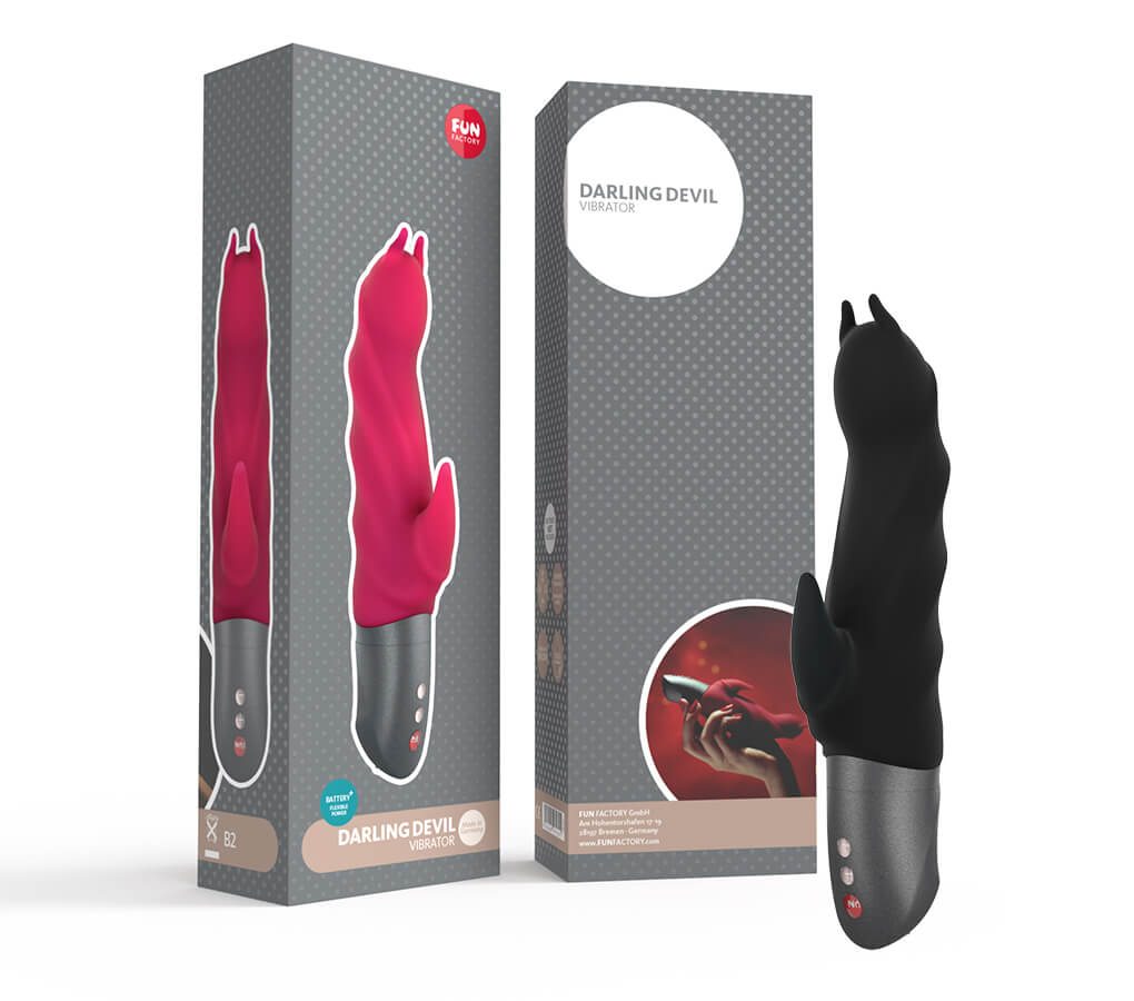 Vibrador em Silicone Soft Touch com Estimulador de Clitóris e 6 Modos de Vibração, a Prova D'Água - Fun Factory Darling Devil | 20,5 x 3,5 cm | 2 Cores - 4