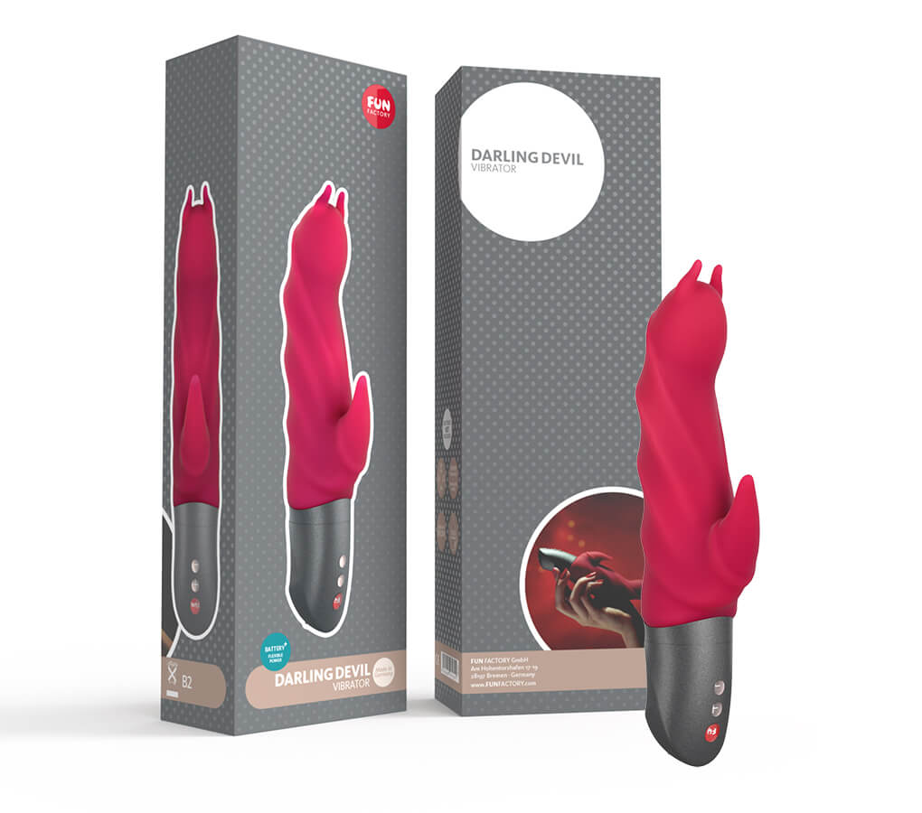 Vibrador em Silicone Soft Touch com Estimulador de Clitóris e 6 Modos de Vibração, a Prova D'Água - Fun Factory Darling Devil | 20,5 x 3,5 cm | 2 Cores - 2