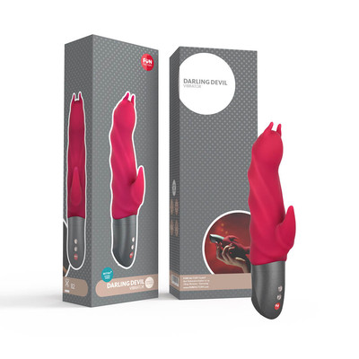 Foto 2 do produto Vibrador em Silicone Soft Touch com Estimulador de Clitóris e 6 Modos de Vibração, a Prova D'Água - Fun Factory Darling Devil | 20,5 x 3,5 cm | 2 Cores