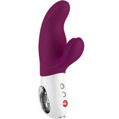Foto 3 do produto Vibrador Rabbit Recarregável em Silicone com 6 Modos de Vibração e Função de Trava - Fun Factory Miss Bi | 7,8 x 4 cm | Disponível em 4 Cores