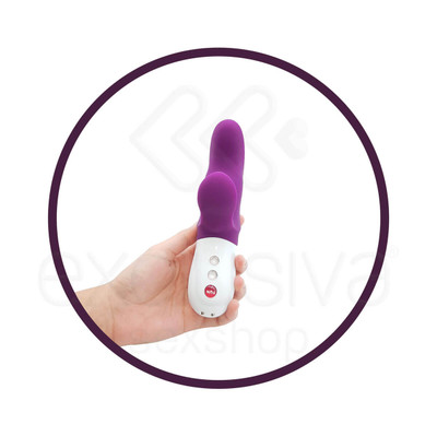 Foto 4 do produto Vibrador Rabbit Recarregável em Silicone com 6 Modos de Vibração e Função de Trava - Fun Factory Miss Bi | 7,8 x 4 cm | Disponível em 4 Cores