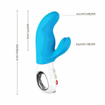 Foto 7 do produto Vibrador Rabbit Recarregável em Silicone com 6 Modos de Vibração e Função de Trava - Fun Factory Miss Bi | 7,8 x 4 cm | Disponível em 4 Cores