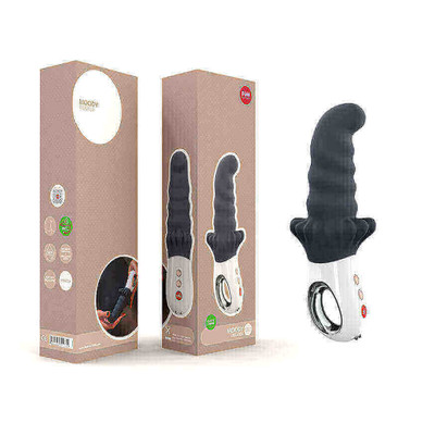 Fun Factory Moody Vibrator - Vibrador Estimulador de Ponto G ou Próstata Flexível, Recarregável, em Silicone Vegano e 6 Modos de Vibração - 19 x 4 cm | Cor: Preto