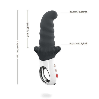 Foto 4 do produto Fun Factory Moody Vibrator - Vibrador Estimulador de Ponto G ou Próstata Flexível, Recarregável, em Silicone Vegano e 6 Modos de Vibração - 19 x 4 cm | Cor: Preto