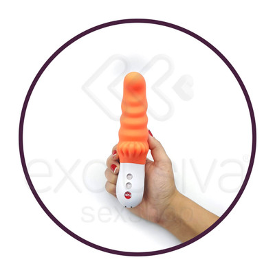 Foto 4 do produto Fun Factory Moody Vibrator - Vibrador Estimulador de Ponto G ou Próstata Flexível, Recarregável em Silicone Vegano e 6 Modos de Vibração - 19 x 4 cm | Cor: Laranja